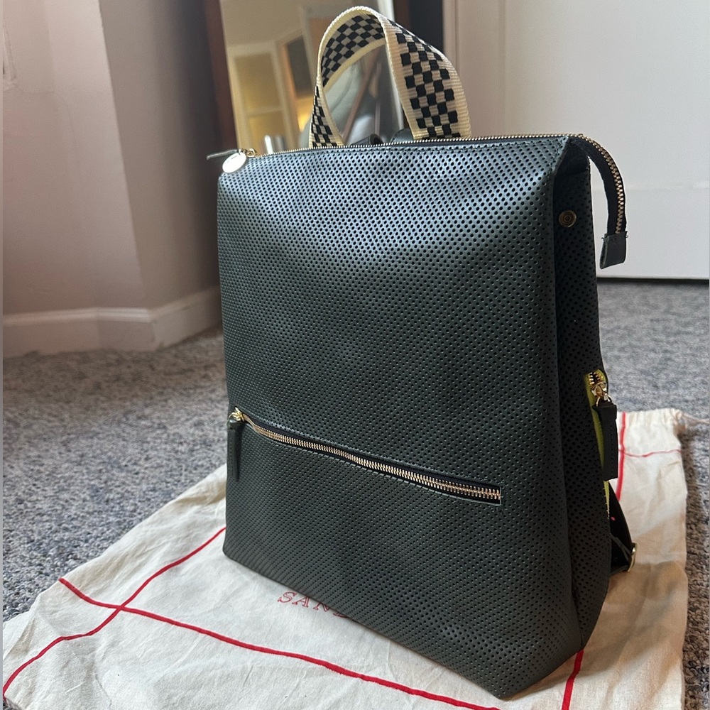 Clare V Remi Backpack - Green Perforated Leather - NWOT
